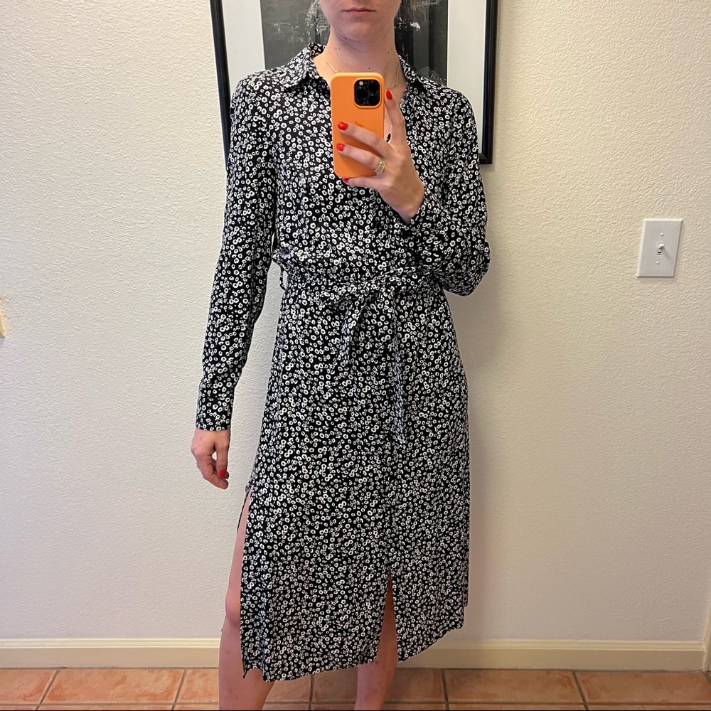 ASOS Miss Selfridge midi shirt dress in mixed floral